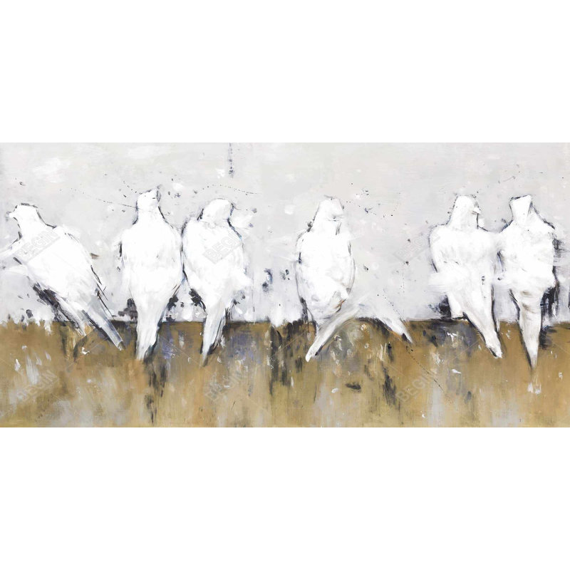 Abstract perched birds - 15.75"x31.50" Desk mat