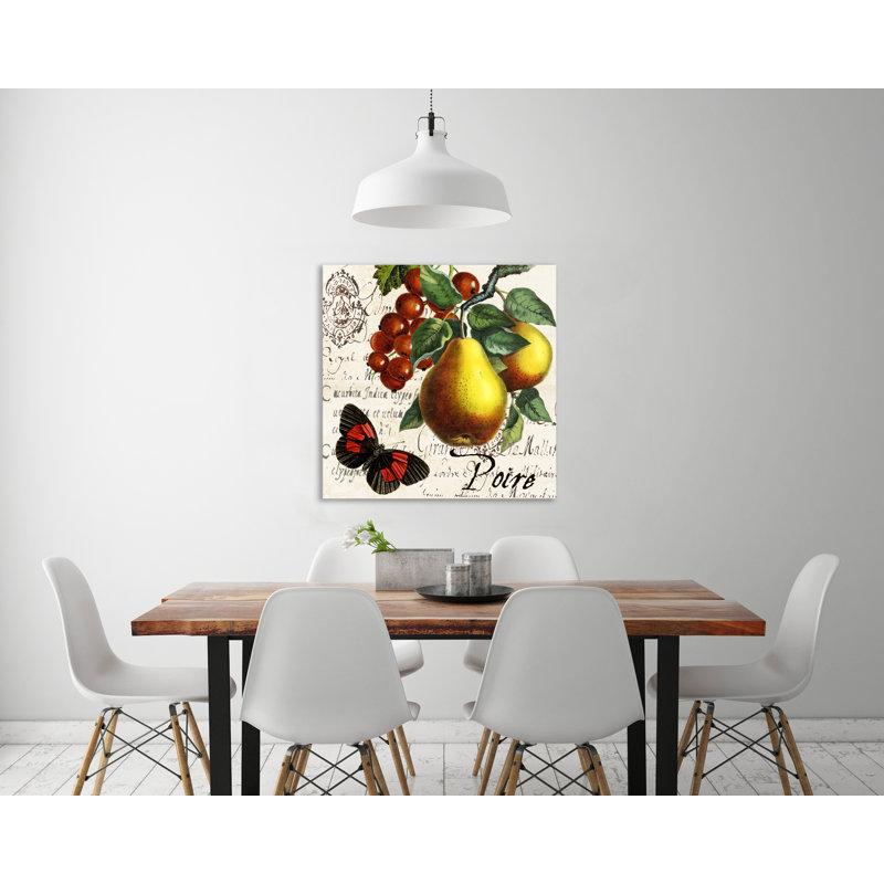 « botanique fruit : poir », reproduction d’impression sur toile tendue, H 36 po x l 36 po