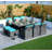 10 - Person Wicker Patio Dining Set with Rectangular Table , Cushions Included-93913442-93913439