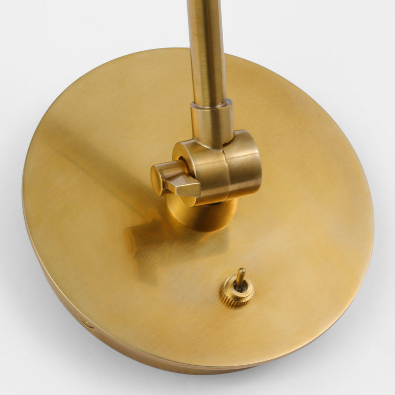 Issa Dimmable LED Wall Mounted Picture Light, Hand Rubbed Antique Brass/Black