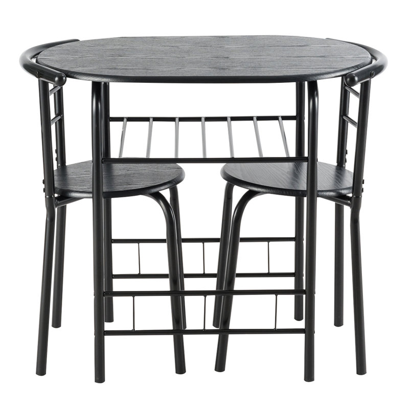 Jaivik 2 - Person Pedestal Dining Set, Black