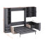 Grand lit escamotable avec élévateur hydraulique, lit mural pliable avec canapé, tablettes de rangement, charge USB et éclairage DEL-1500443324