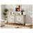 Modern 4-Door Sideboard Buffet Cabinet with Adjustable Shelves, Natural Wood Grain Storage Console for Living Room & Dining Room-1714299634