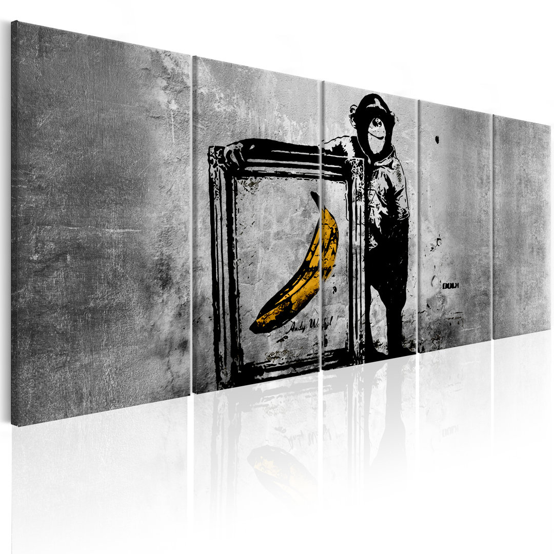 Leinwandbild - Banksy: Monkey with Frame