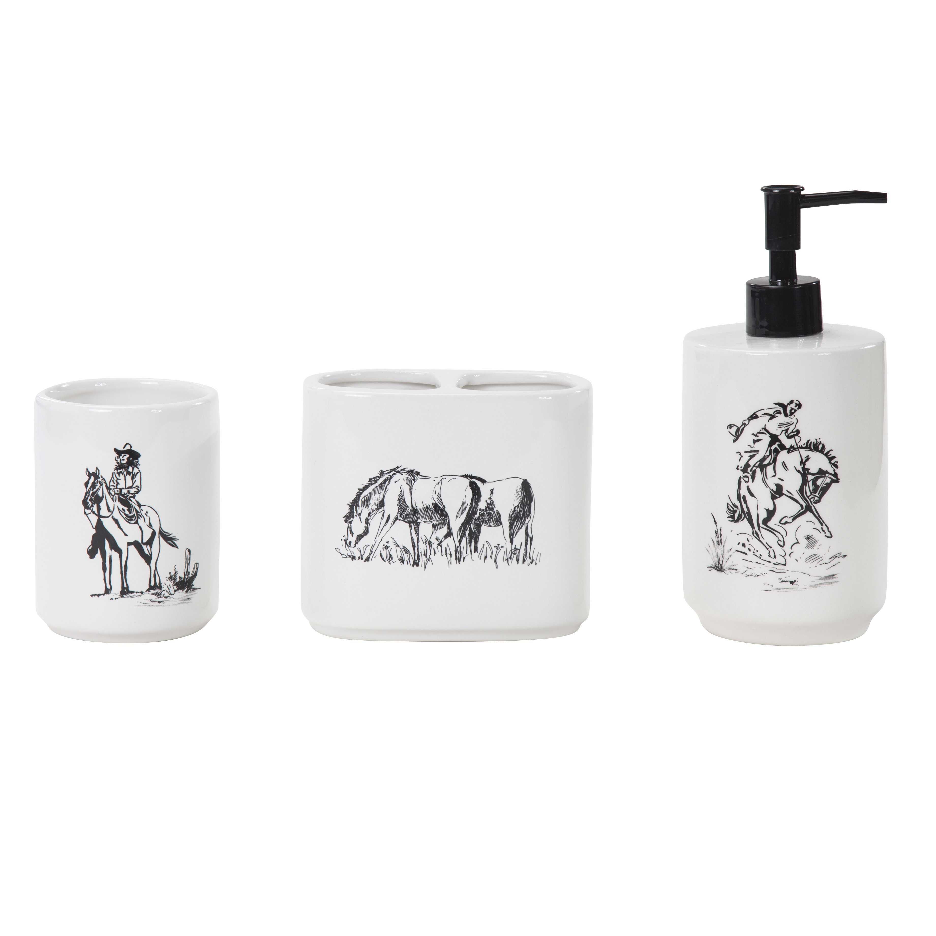 Paseo Road by HiEnd Accents Ranch Life White/Black Ceramic Western ...
