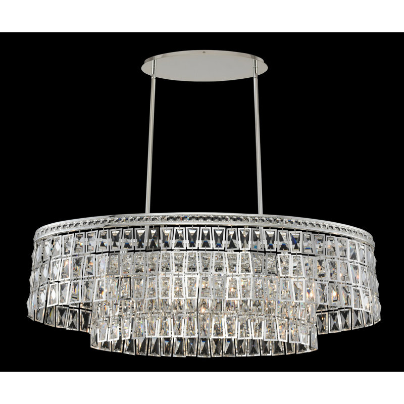 Luminaire suspendu linéaire argenté / transparent Kasturi 6 LT Allegri