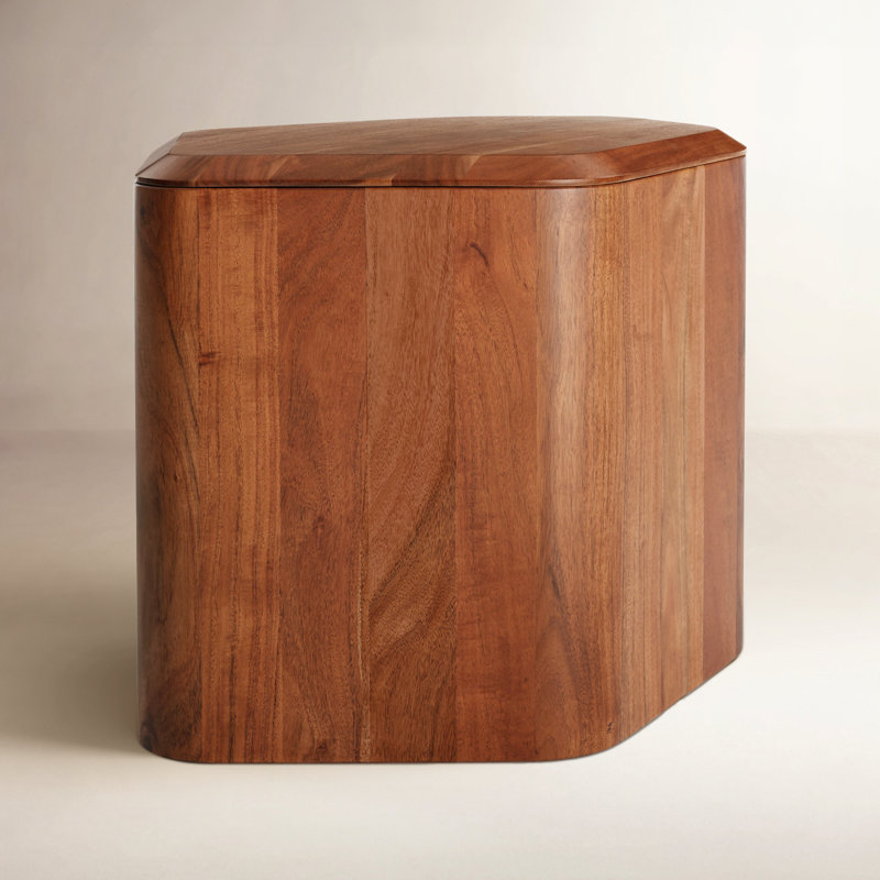Hoard Solid Wood Single End Table, Acacia, 18" H x 22" W x 18" D
