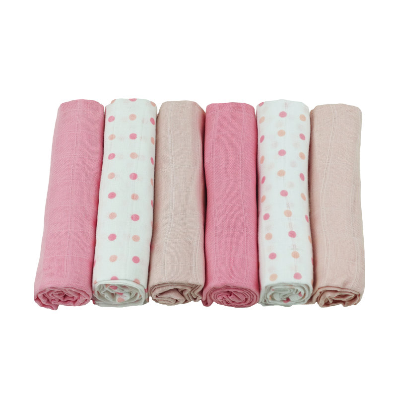 Nona MuslinZ  Baby Muslin Squares 100% Cotton, Pink