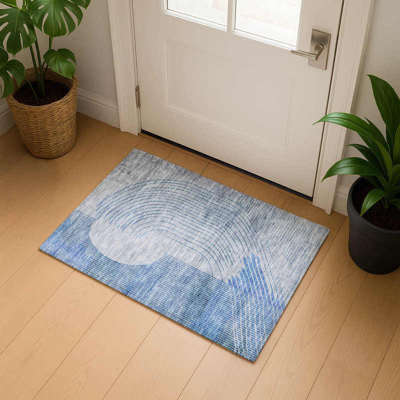 Premium Machine Washable Ariel Geometric Rug, Rectangle 1'8" x 2'6"