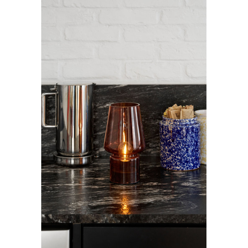 Portable Glass Mushroom Lamp, Amber
