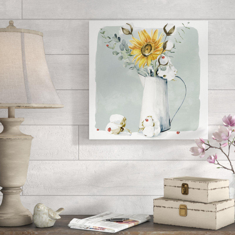 Cotton Bouquet I 1 Piece Wrapped Canvas Painting, 51cm H x 51cm W