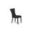 7 Piece Kitchen Table Set Consist of a Rectangle Dining Table with X-Legs and 6 Black Linen Fabric Parson Dining Room Chairs, Wire brushed Black-2131414555
