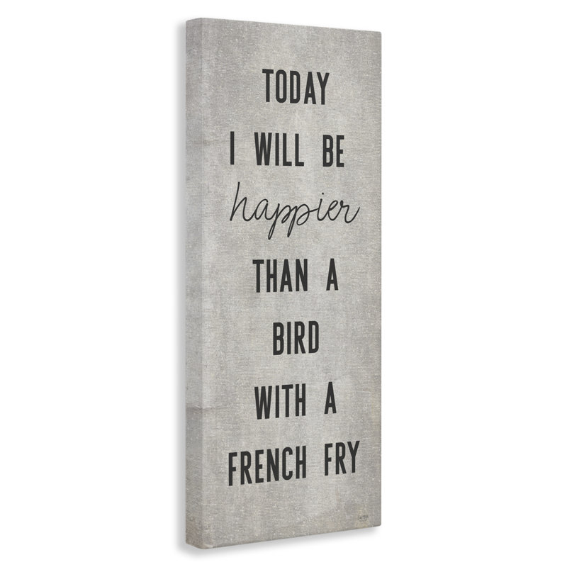 Oiseau avec une frite, toile par Lux + Me Designs, H 24 po x l 10 po