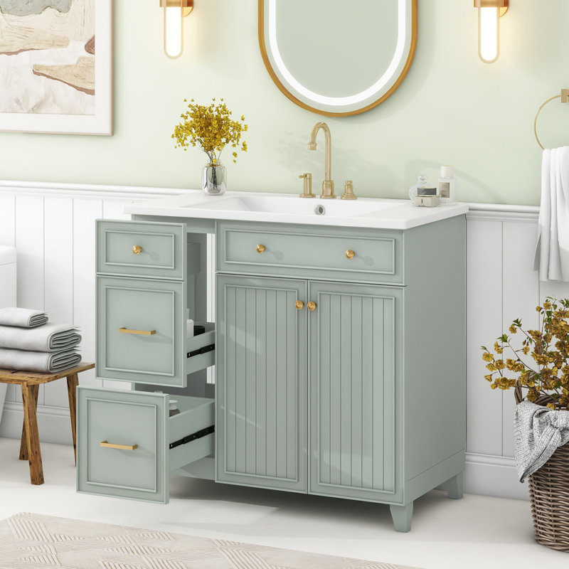 Meuble-lavabo 36 po, Vert