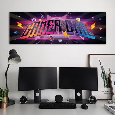 Gaming Zone Inscription - Wrapped Canvas Print