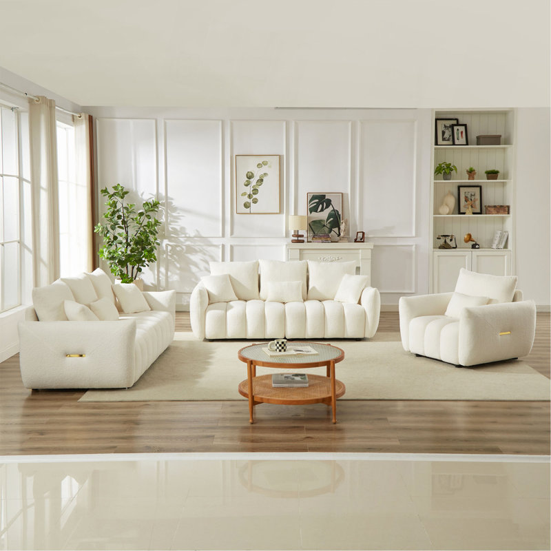 Combo Sofa Modern Living Room Sofa, Teddy Sofa, Wooden Frame, Apartment Sofa Furniture