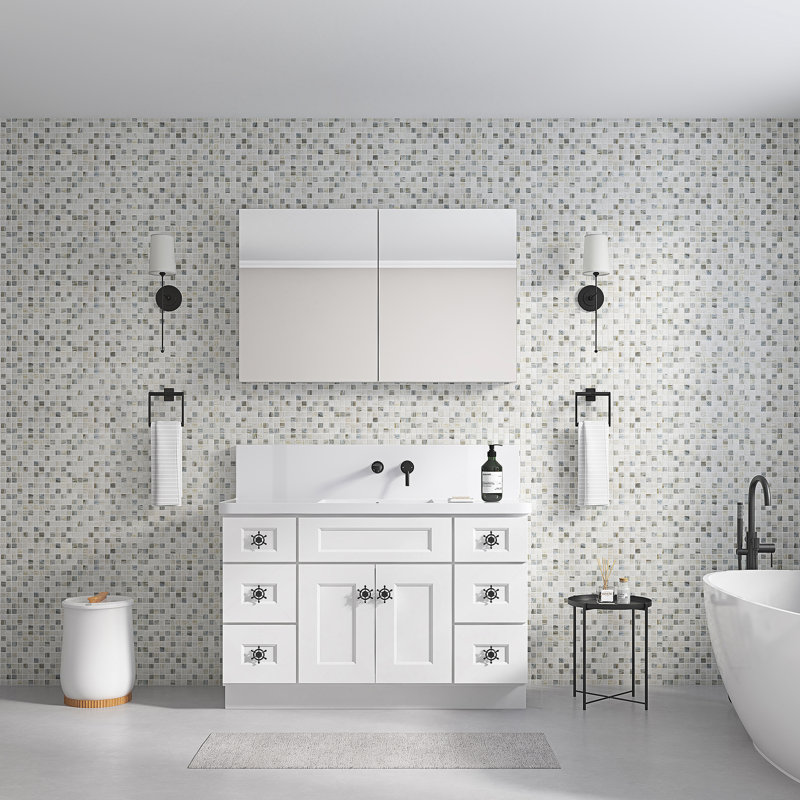 48'' W X 30'' H Surface Frameless Mirror Medicine Cabinet, Beveled Mirror Edges Bathroom Medicine Cabinet