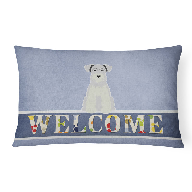 Coussin lombaire miniature Schanuzer Welcome, blanc