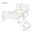 Structure de lit plateforme blanche simple en bois massif avec tête de lit
