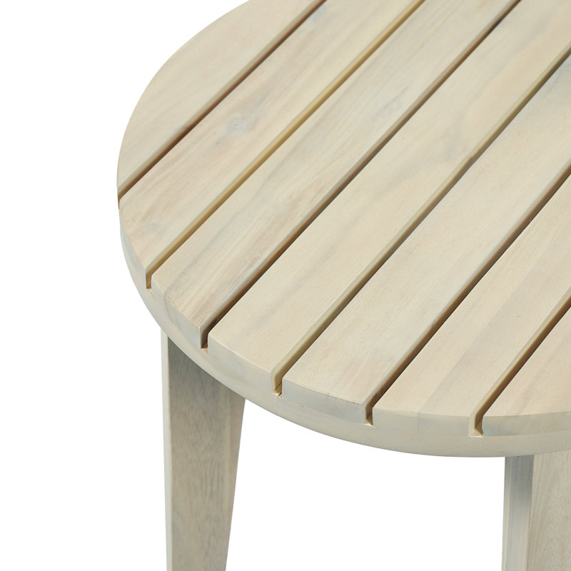 Table d'appoint en bois massif Mulkey, Blanc clair