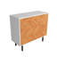 Armoire d'appoint Mid-Century moderne à 3 portes avec 4 tablettes Liam Liam-1948290965