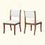 Ensemble de 2 chaises de salle à manger rembourrées - Élégantes chaises d'appoint en tissu traditionnel avec lignes courbes, structure en bois massif-1912342123