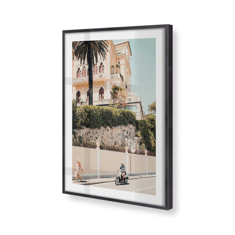 Imprimé bord de mer, Cadre en zinc patiné, H 21,25 po x l 17,25 po x P 1,25 po