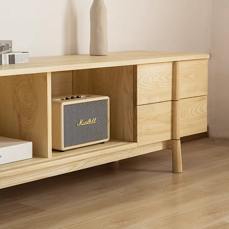 Meuble télé nord-américain en bois massif, H 20,47 po x L 70,86 po x l 15,74 po