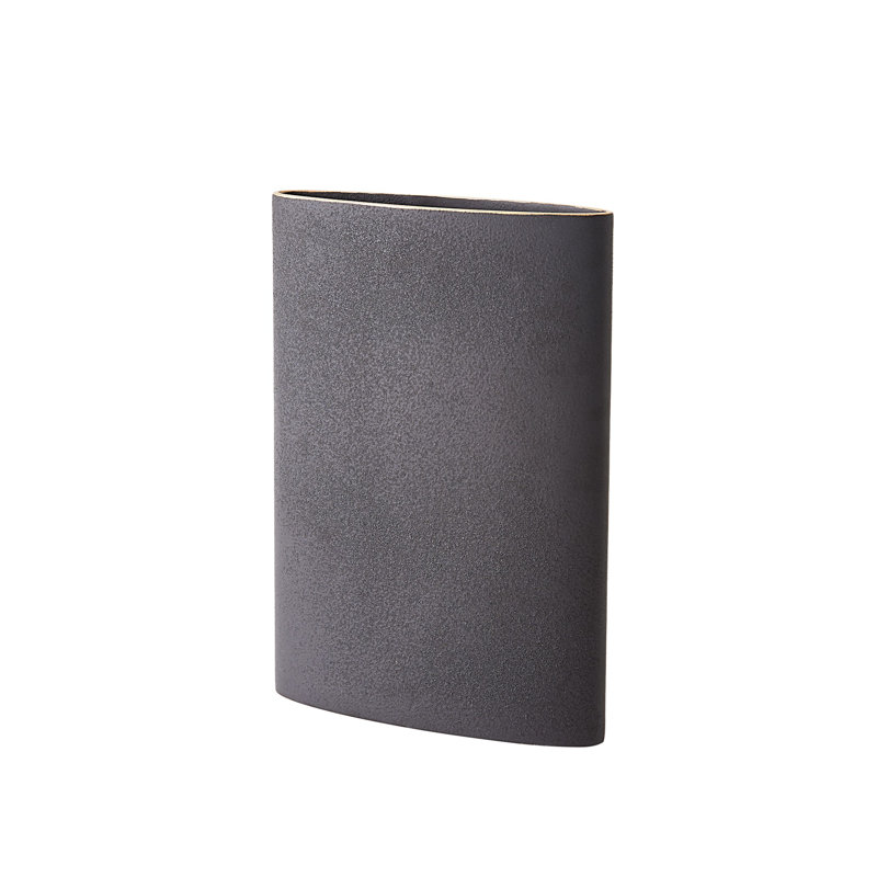Tuba Vase-Black W/Gold Rim-Lg, 16" H x 12" W x 3.25" D
