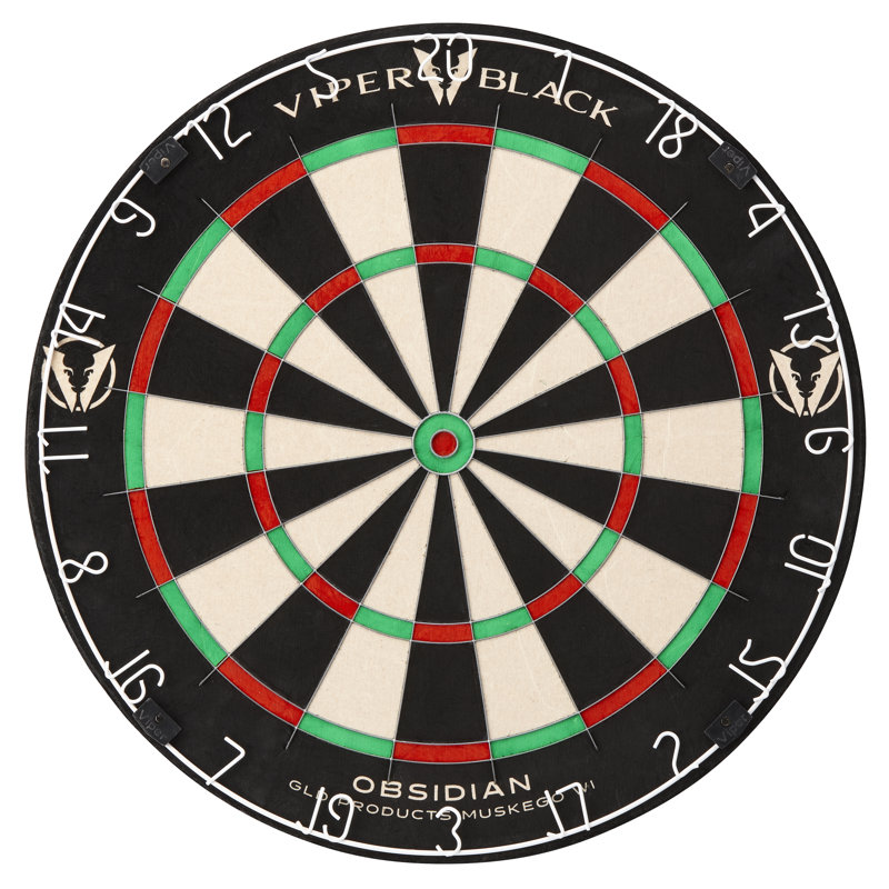 Viper Black Obsidian Sisal Dartboard, 17.75 Inch Grade A Kenyan Sisal