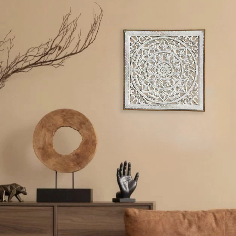 Paquet de 2 panneaux muraux français en bois sculpté 3D