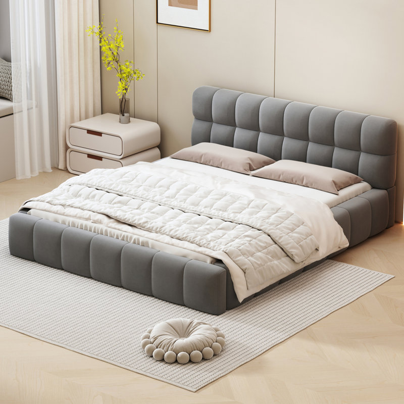 Bed, 140 x 190cm, Grey