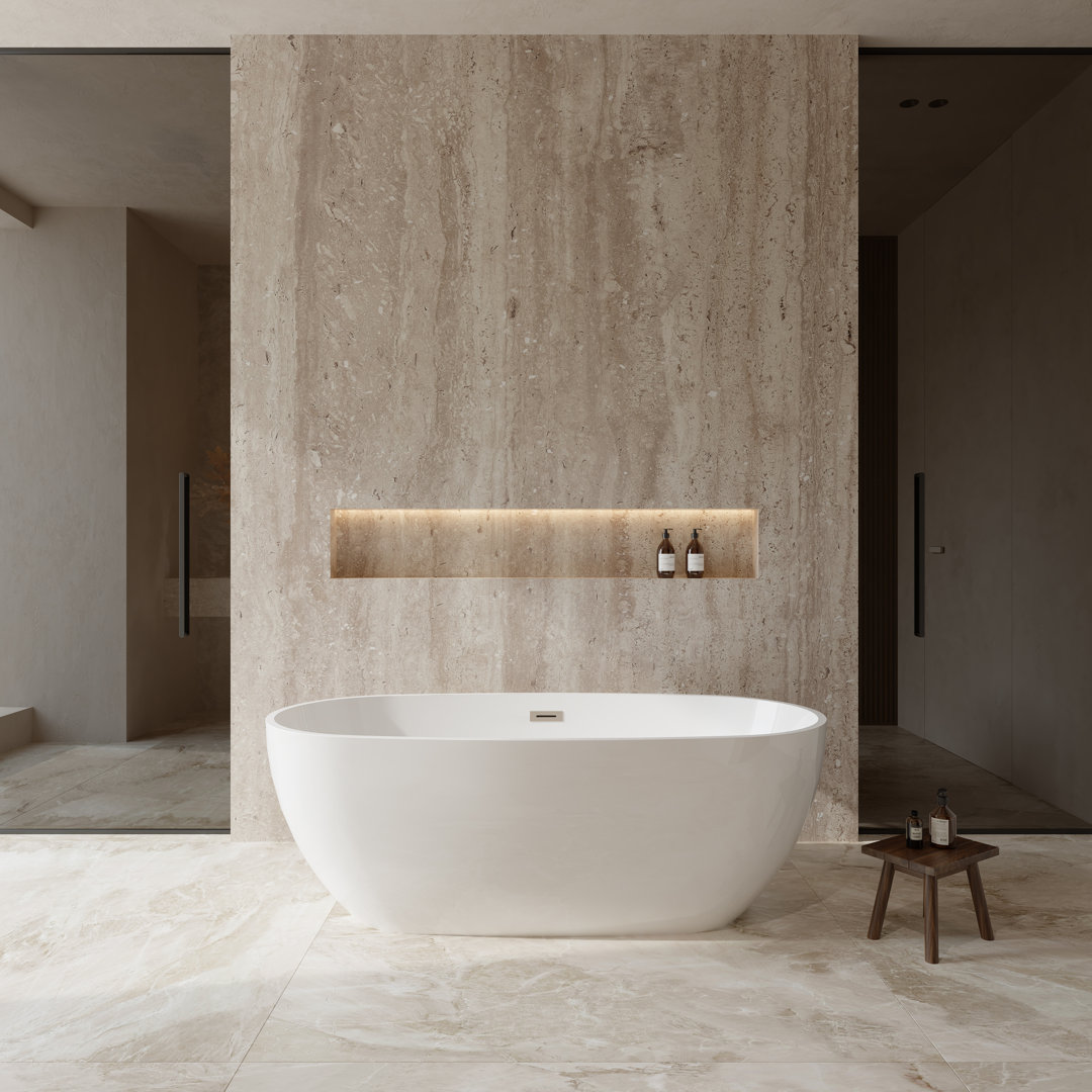 Juno 67'' x 32'' Freestanding Soaking Acrylic Bathtub Wyndham Collection 