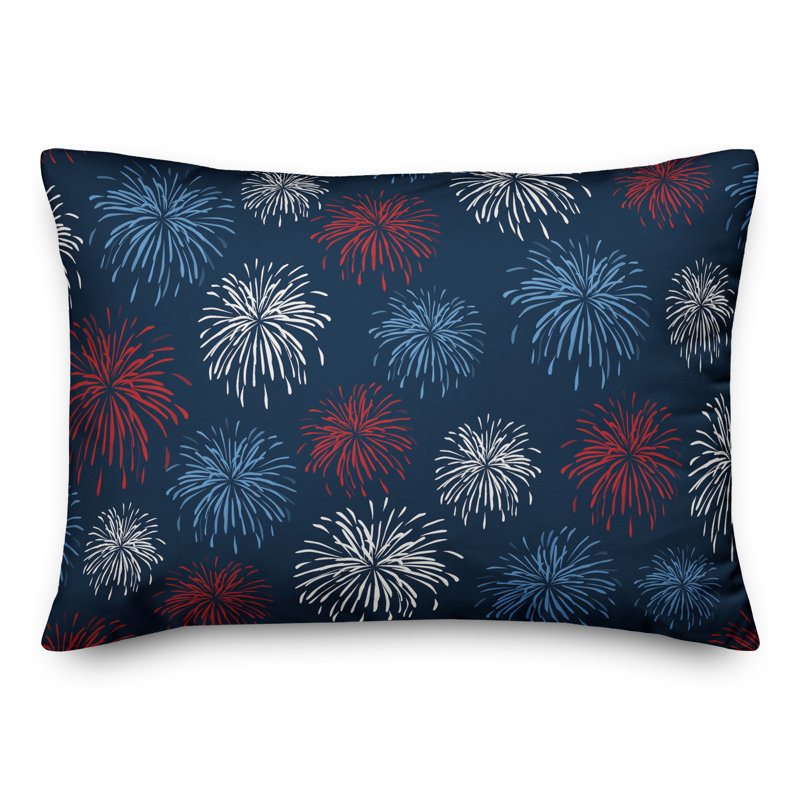  Coussin lombaire intérieur / extérieur Fireworks, Bleu