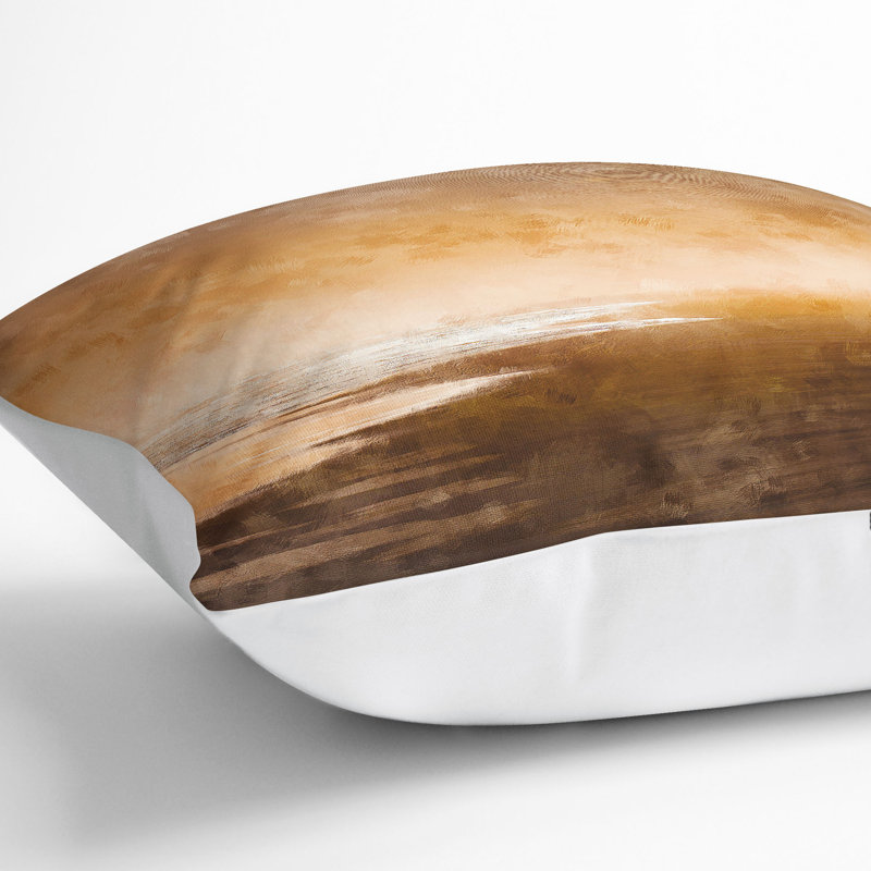 Golden Beach in Iceland Painting Cushion with Filling, 40cm H x 40cm W x 15cm D, White