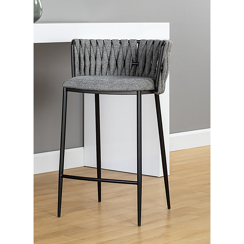 Colrain Counter & Bar Stool - Grey, Dark Gray Performance Basketweave, Counter Stool (26” Seat Height)