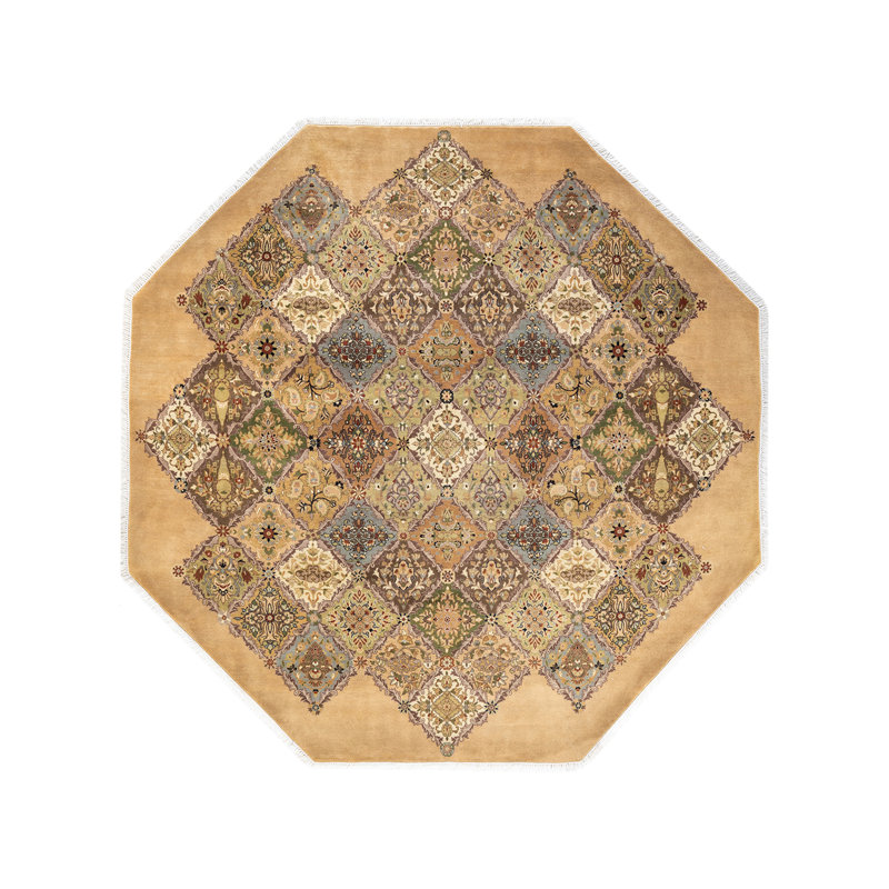 Hayner One-of-a-Kind 8' 1" X 9' 10" 2000s Wool Area Rug in Yellow