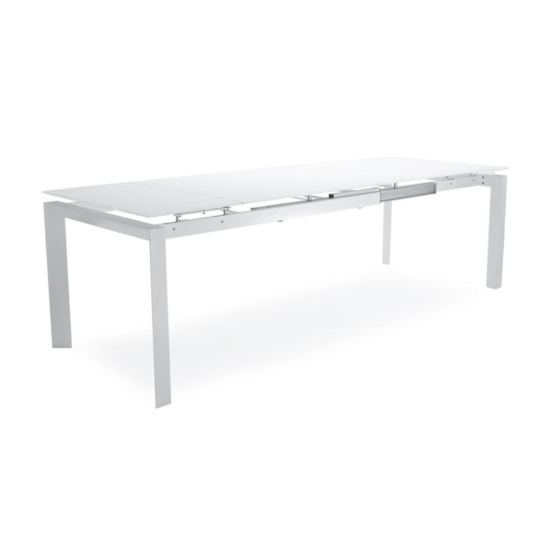Table de salle à manger extensible Tatiana, Blanc mat