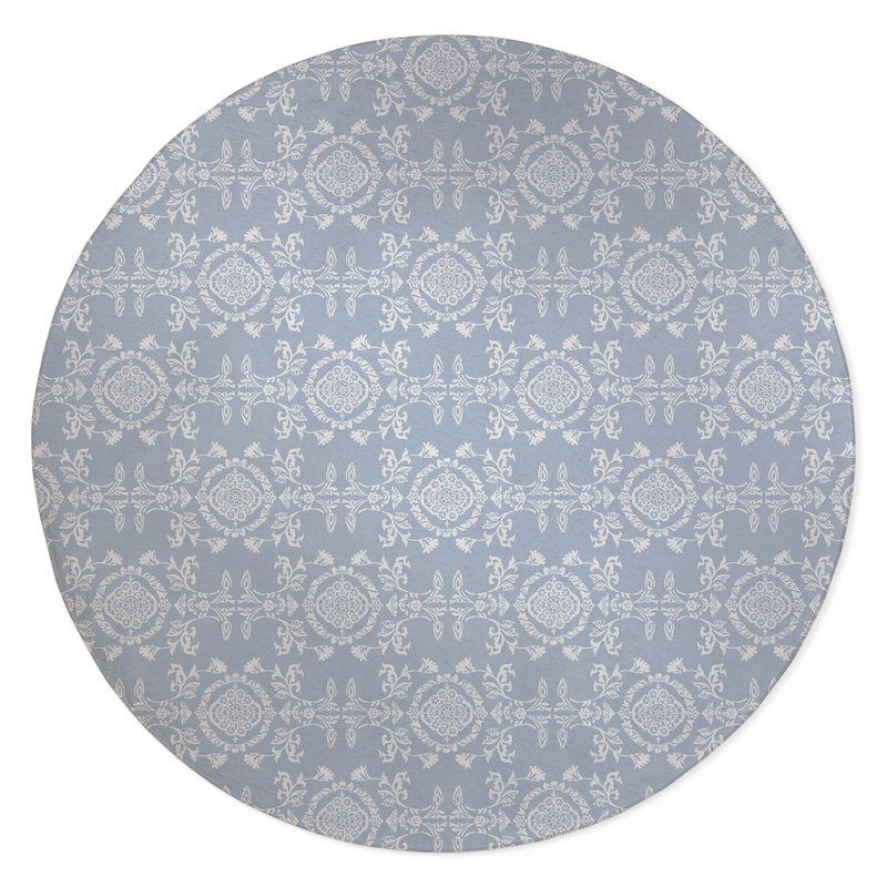 Jackie Soft Step Outdoor Area Rug, Round 5', Periwinkle