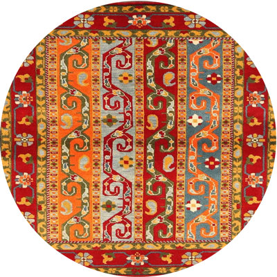 Tapis de zone rouge/jaune contemporain