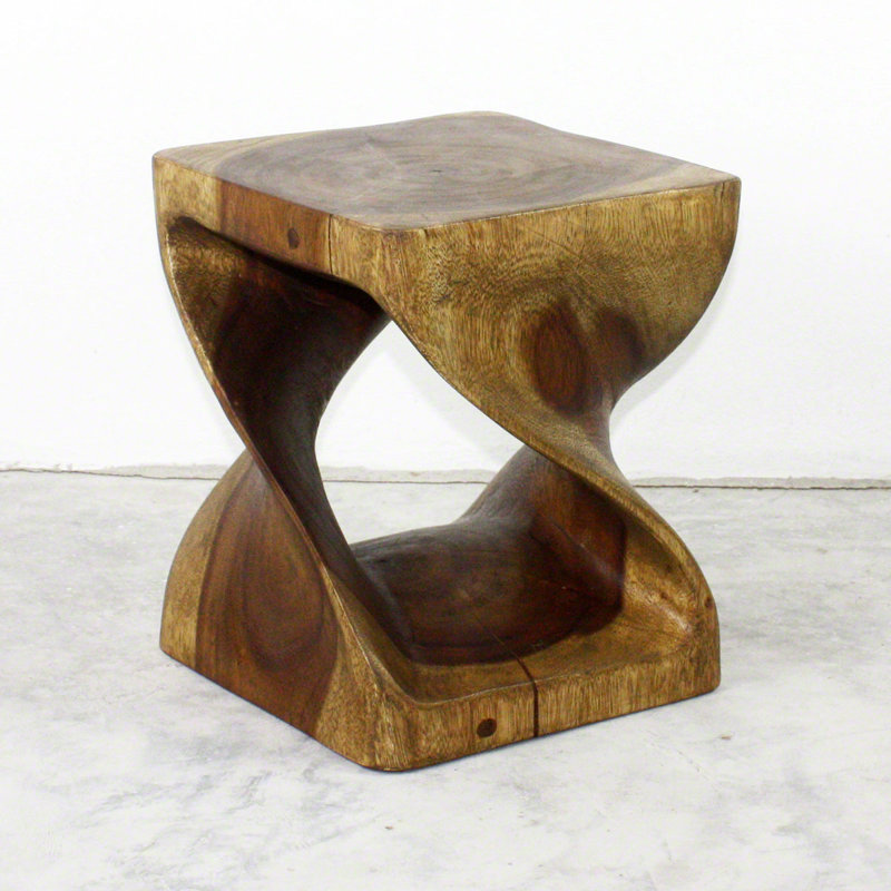 Amardev Solid Wood End Table, 12" H x 10" W x 10" D, Antique Oak