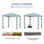 Parasol Outsunny Quick Beach Cabana avec sacs de sable et sac de transport