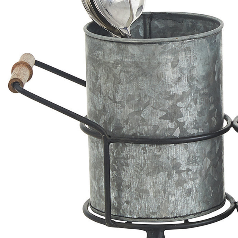 Wood Round Flatware Caddy