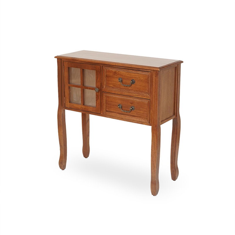 Light walnut Solid Wood Rectangular Console Table