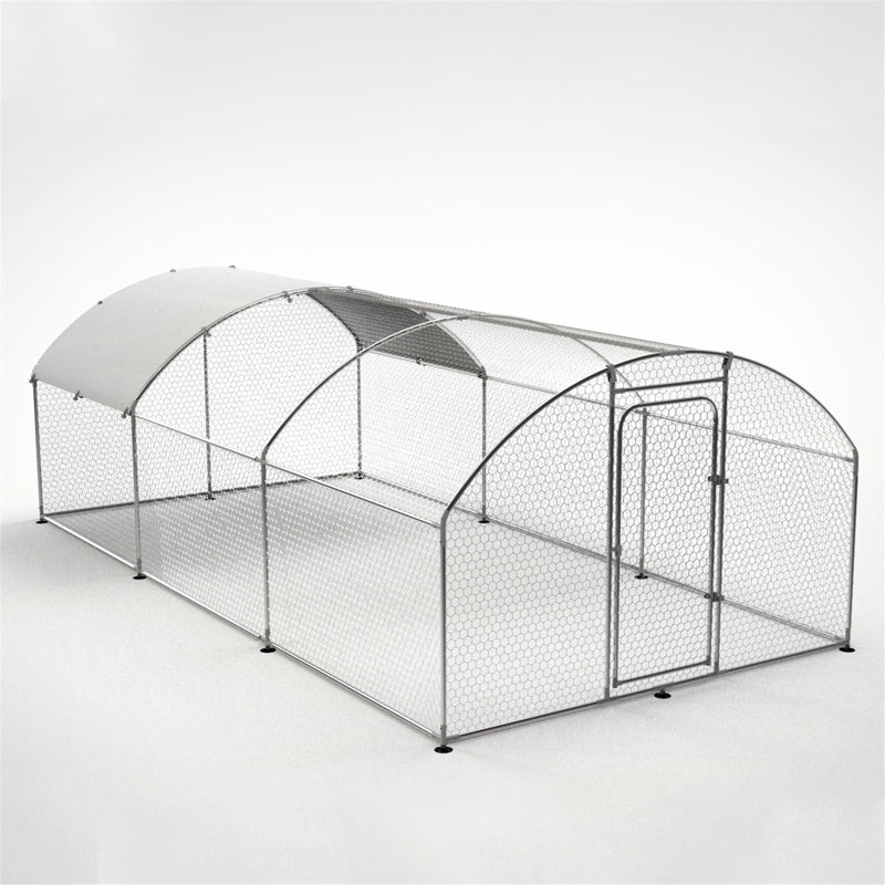 Poulailler avec basse-cour Ferras jusqu'à 8 poulets, H 78 po x l 235,2 po x P 117,6 po