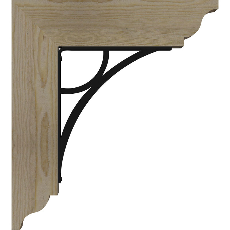 Galveston 4" Triple Brace Ironcrest Bracket, 20"H x 18"D, 4"W x 4"T Douglas Fir (Rough Sawn)