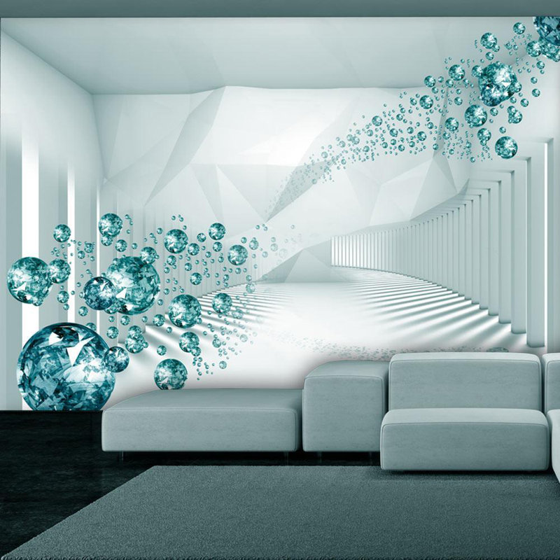 Murale turquoise Cymantha, L 82 po x l 115 po