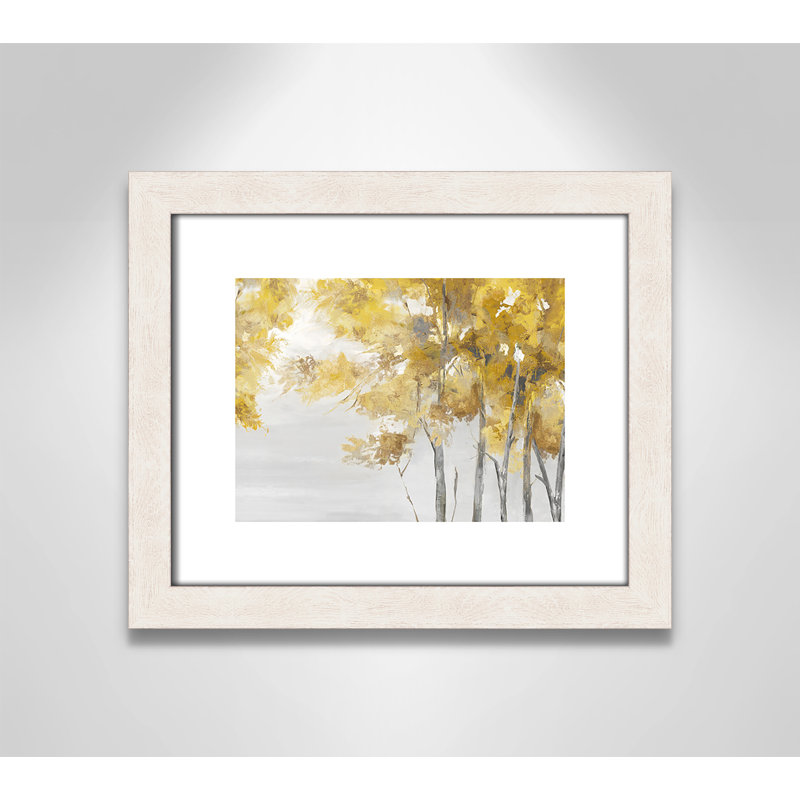 Jaune altruiste - Art encadré autoportant, Cadre à grain de bois blanc, H 13,5 po x l 15,5 po x P 1,125 po