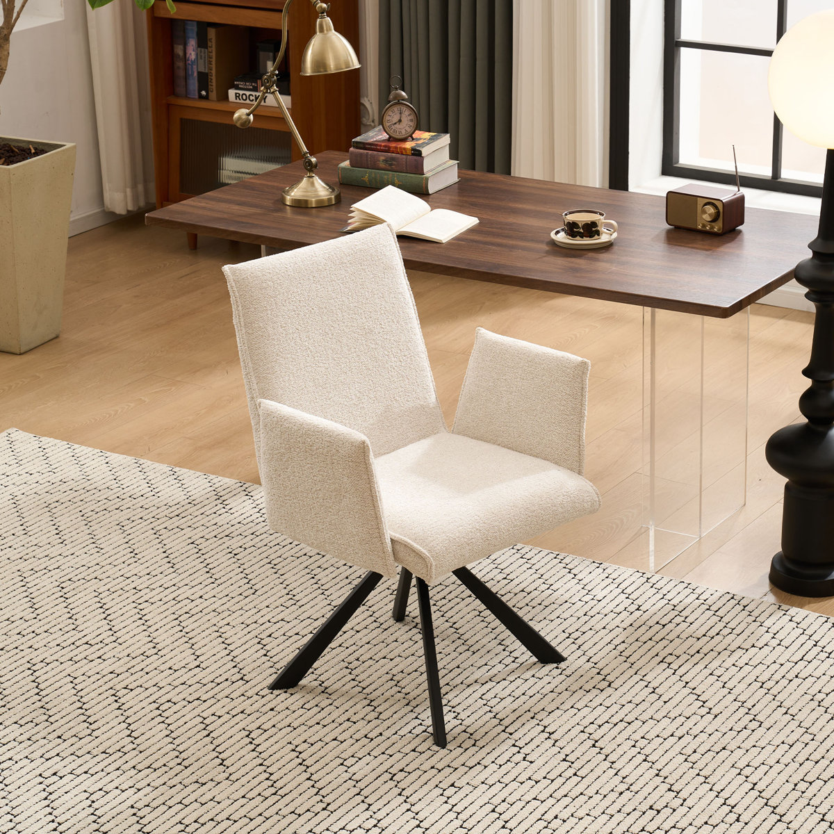 George Oliver Bouclé Upholstered Modern Task Chair