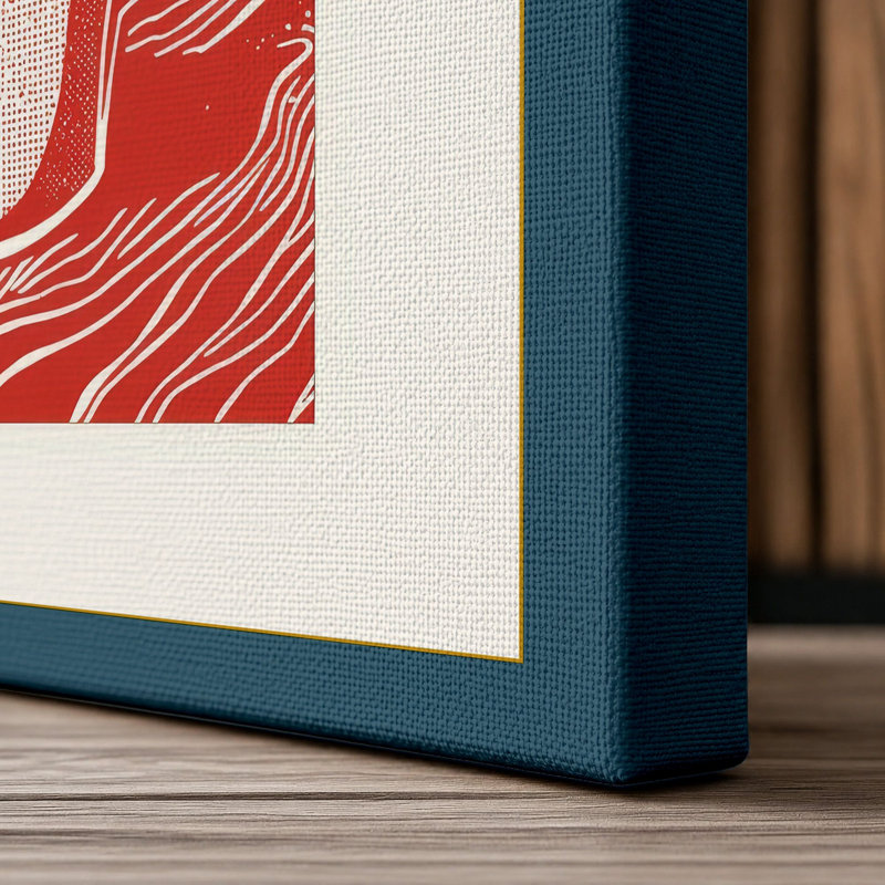 Steaming Cup Graphic Art - Wrapped Canvas, 24x16 - 61.0 x 40.6 cm, Teal Border
